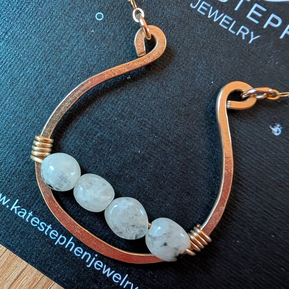 Gold Vessel of Moonstone Necklace